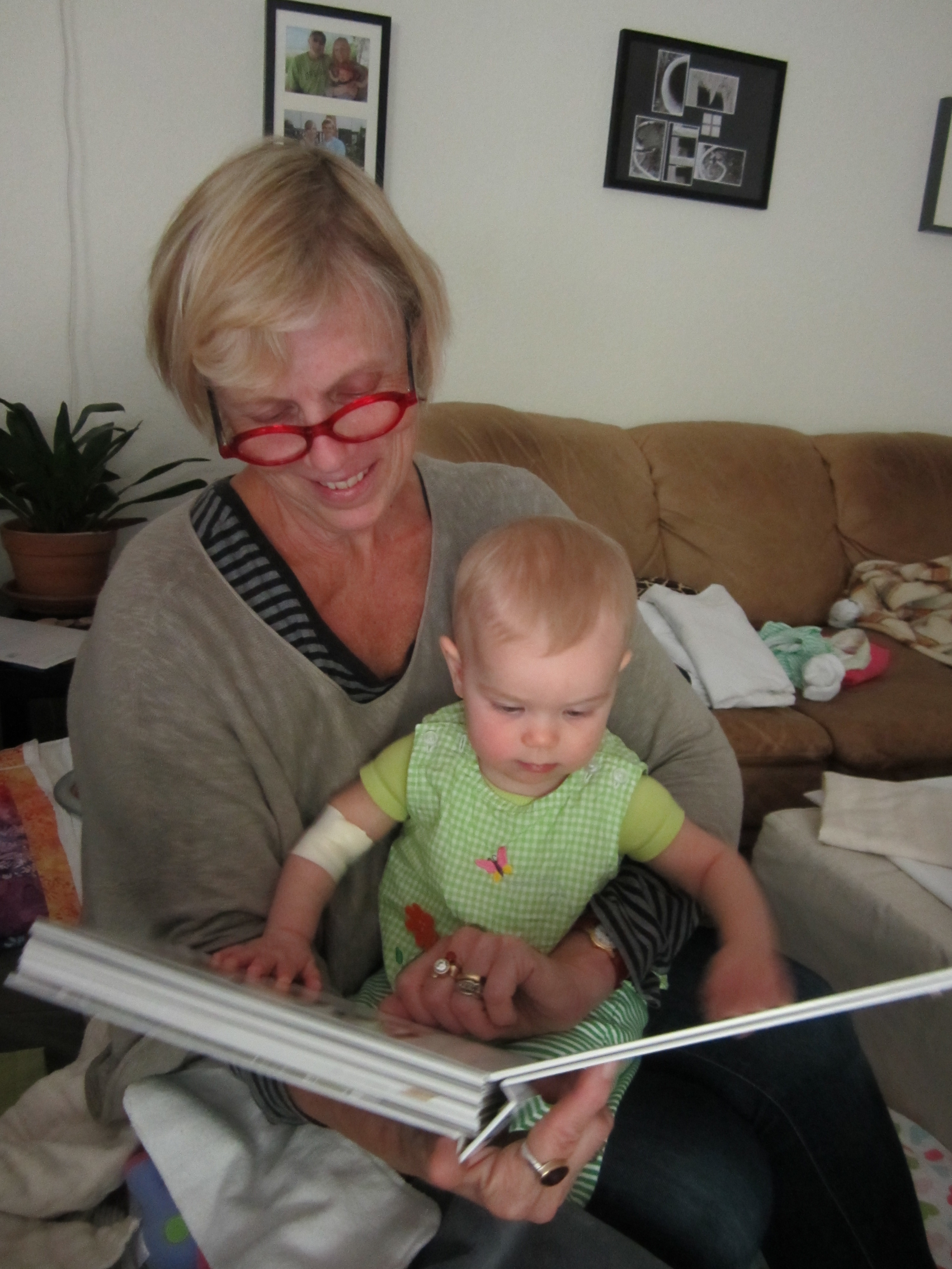 Grandma reads to Peeper after the ordeal. My mom not only helped with Peeper; she lent me strength as well. 