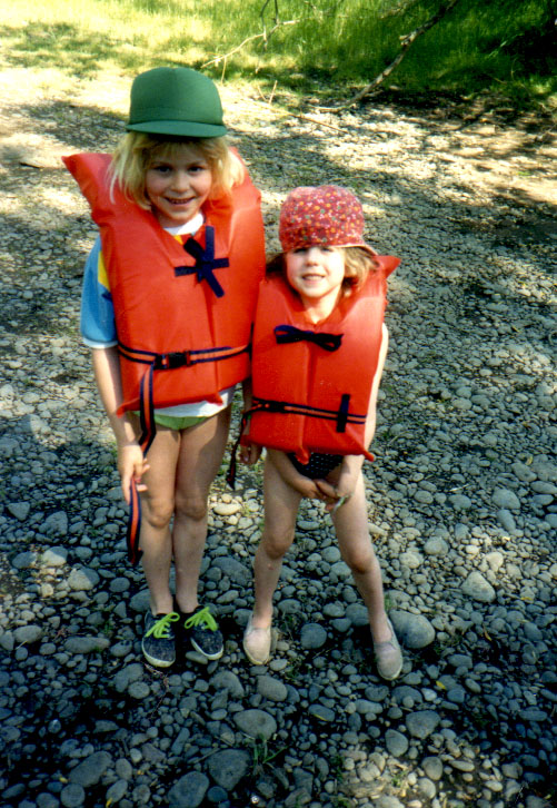 My younger sister Amy and I on the banks of the Willamette River