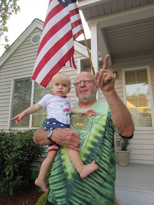 Super patriotic super sweetie with Grandpa