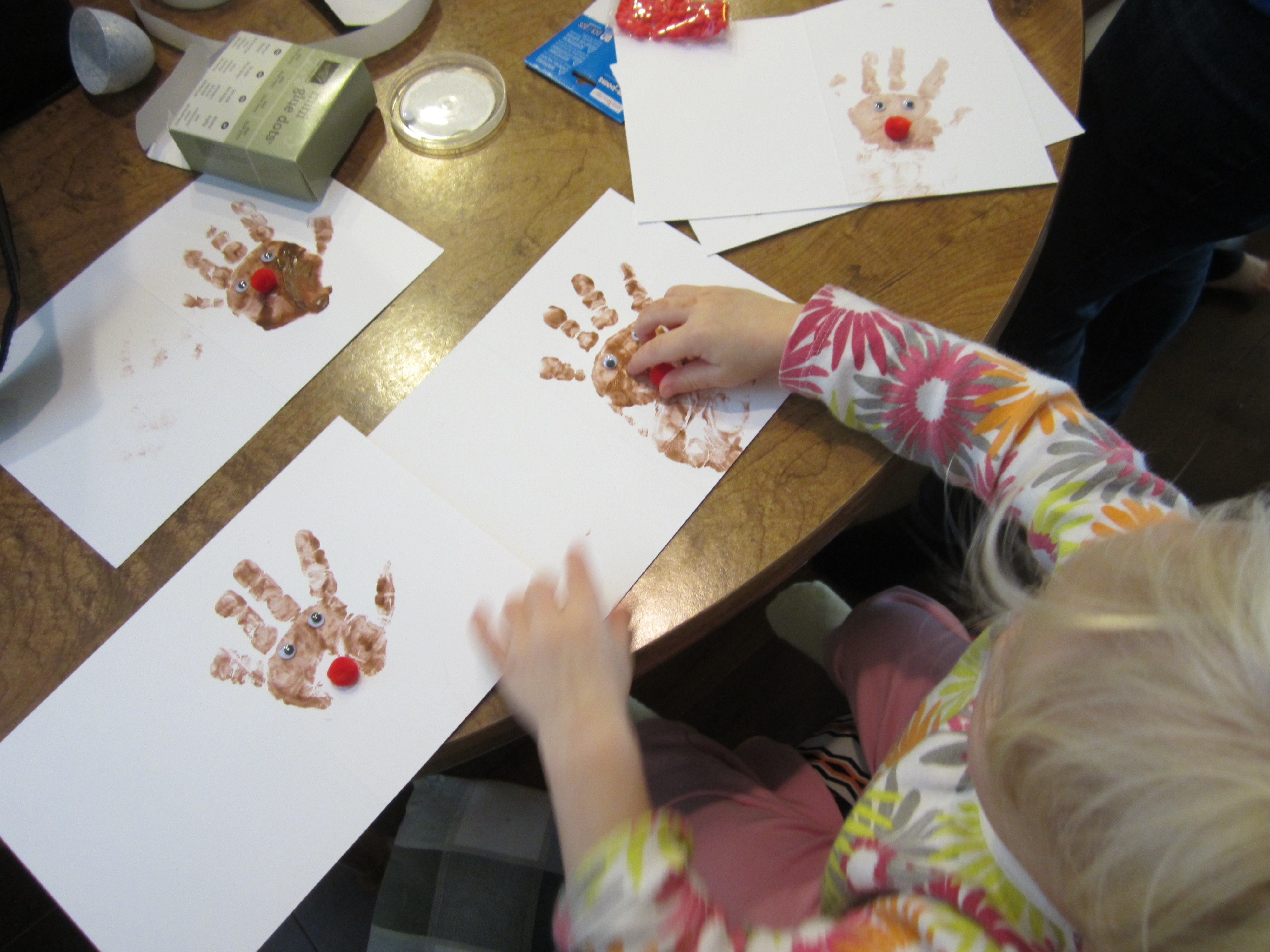 Reindeer Handprint Cards - Ten Thousand Hour Mama