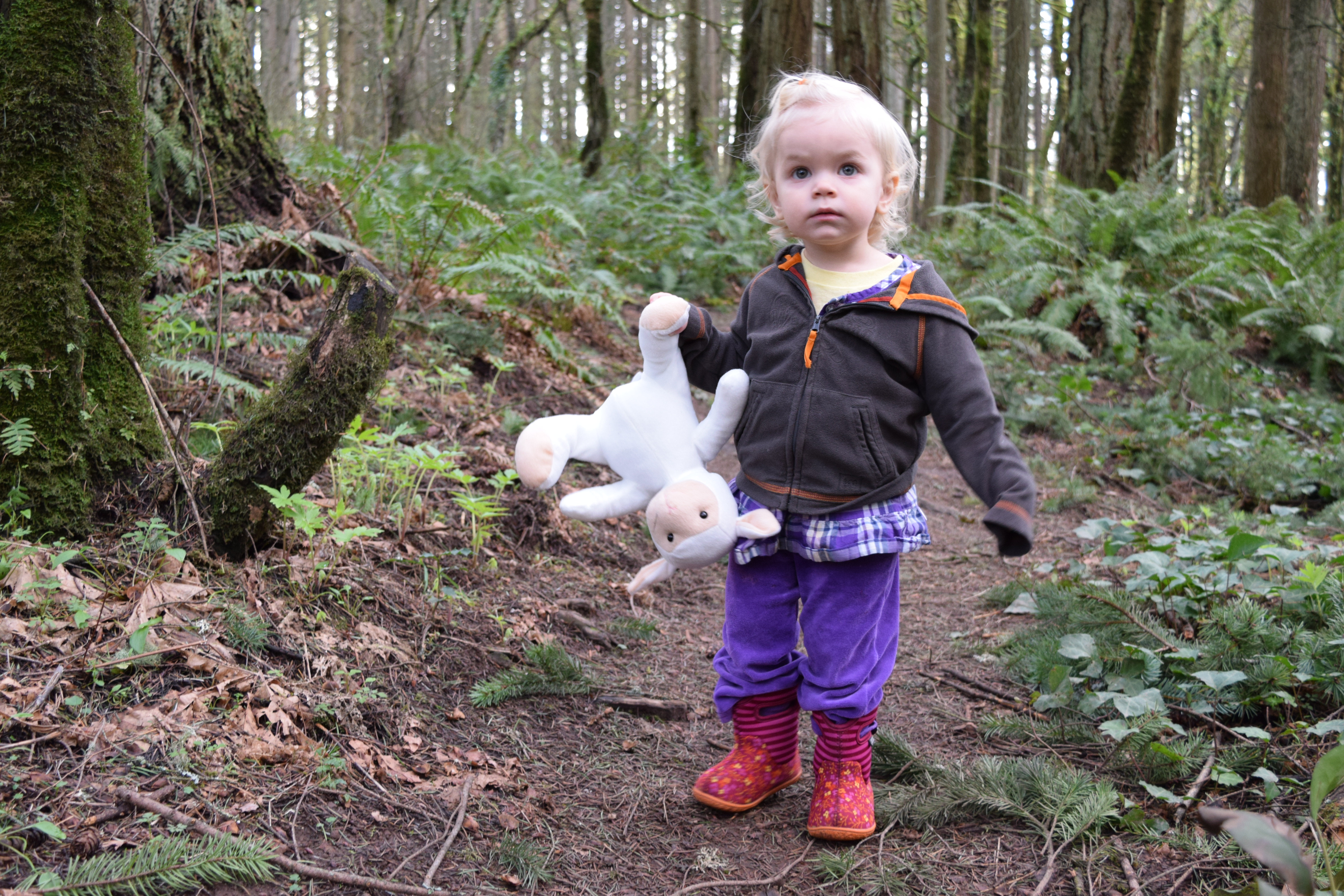 Sheep lovey toddler hike