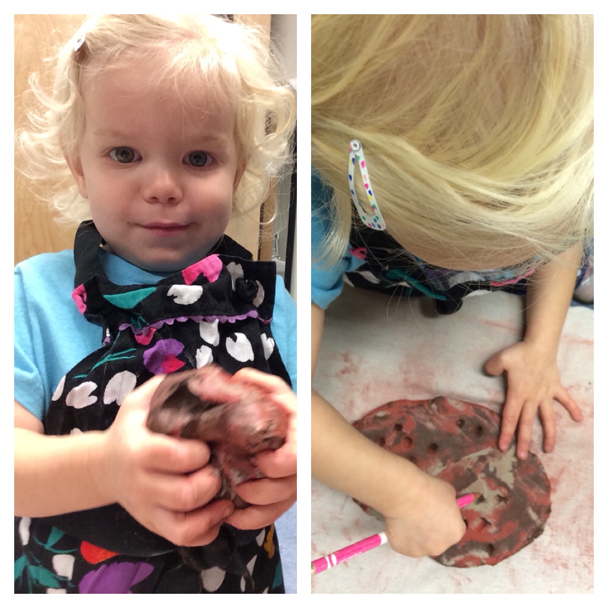 Toddler process art clay