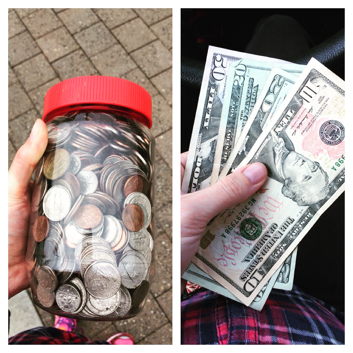 Saving money change jar