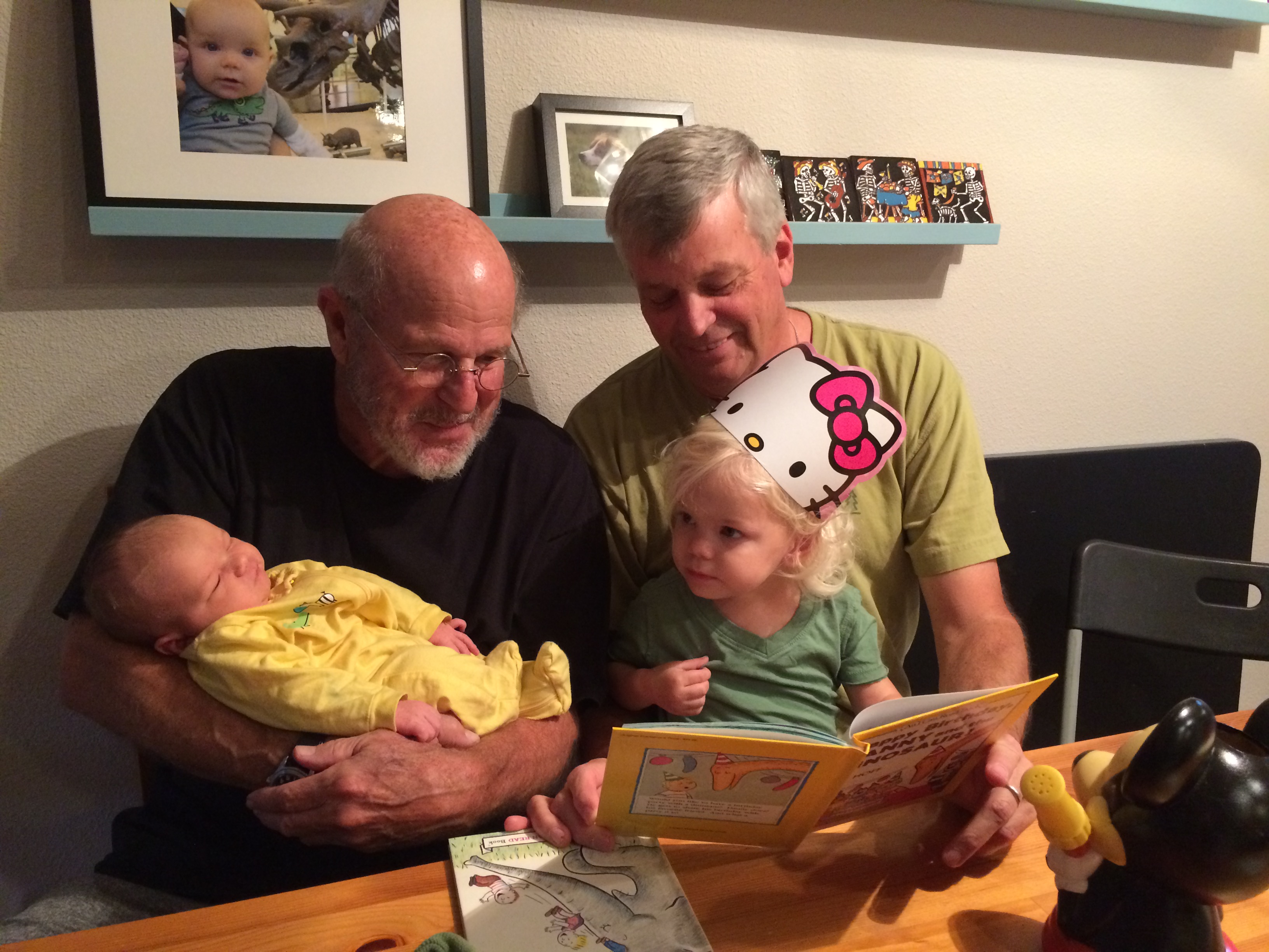 Two Grandpas with granddaughters